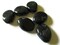 6 25mm Black Plastic Flat Teardrop Beads Egg Shaped Flat Oval Beads
